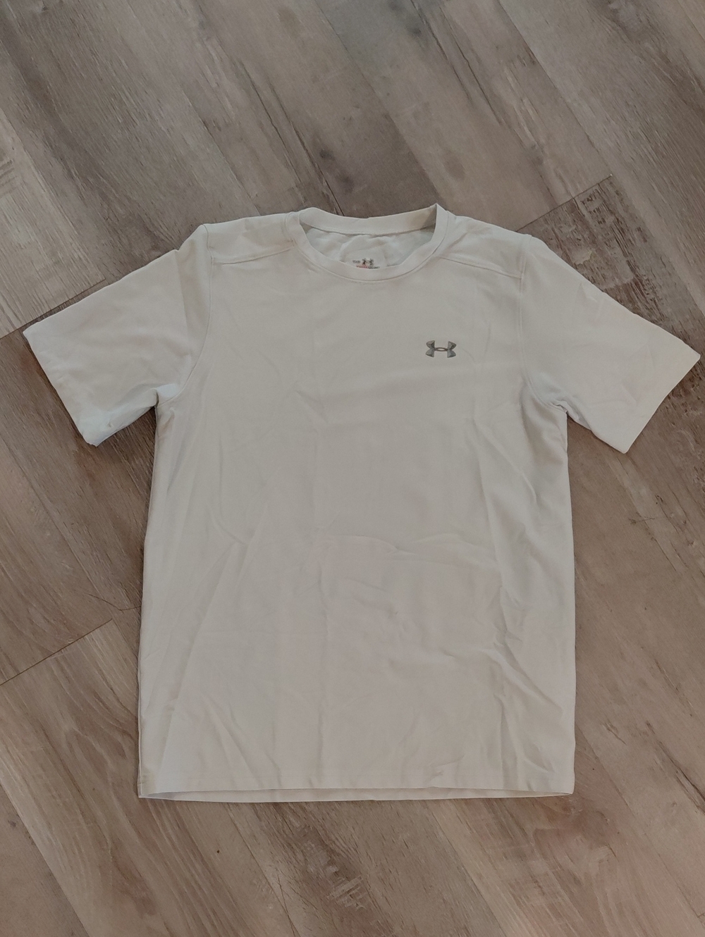 Under Armour Heatgear White Short Sleeve Kids Performance Tee Boys Sz Large TA3*